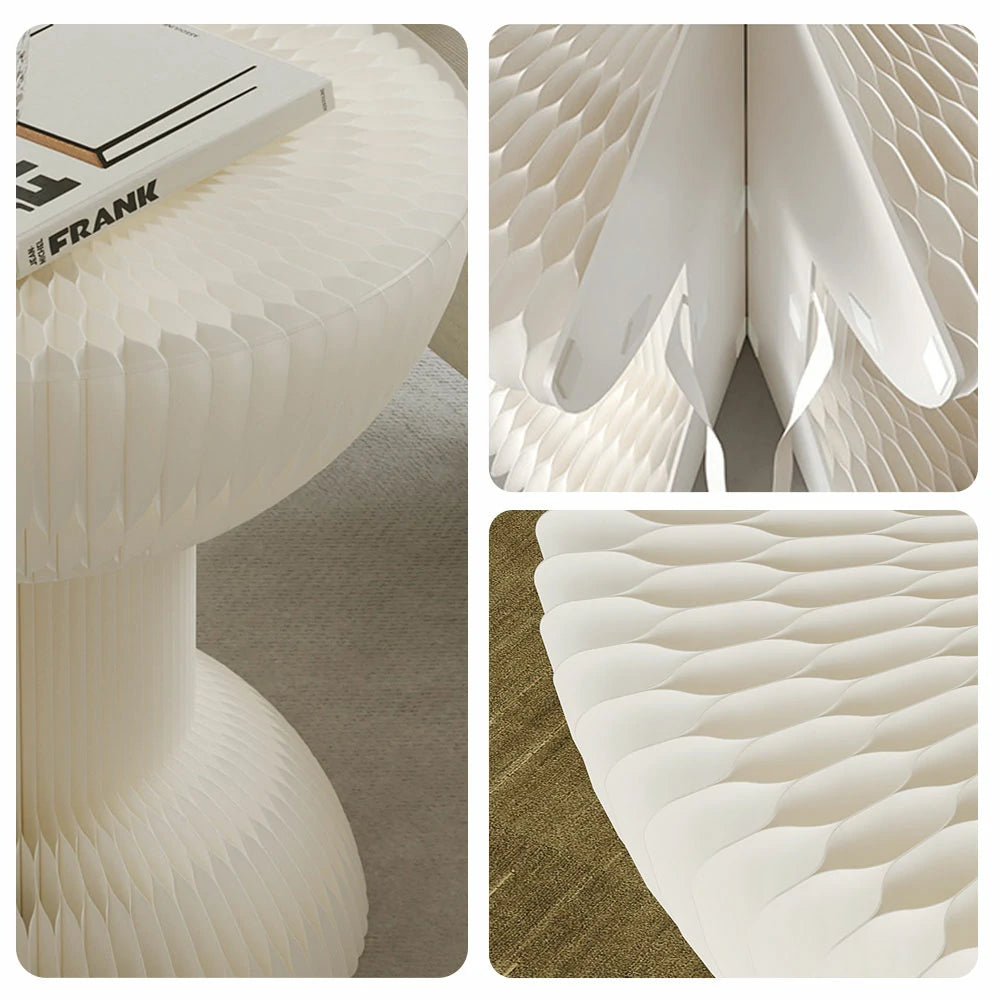 LIVARA 50/70/95cm Paper Folding Round Table Tea Table - White