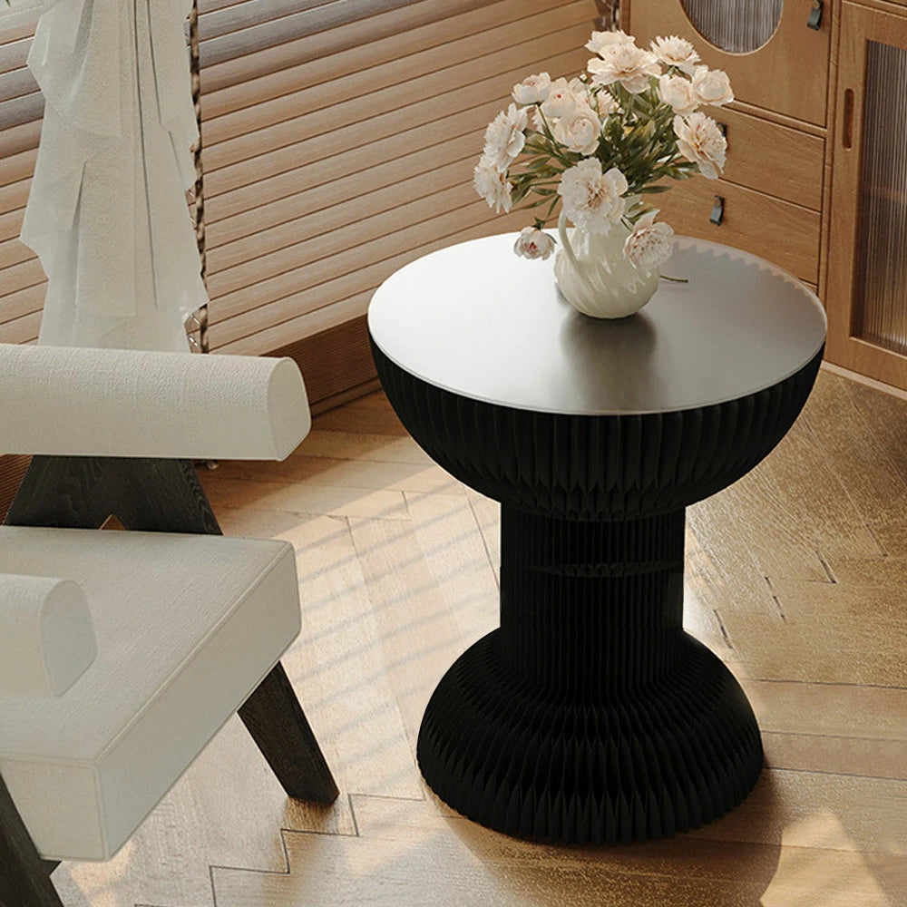 LIVARA 50/70/95cm Paper Folding Round Table Tea Table - Black