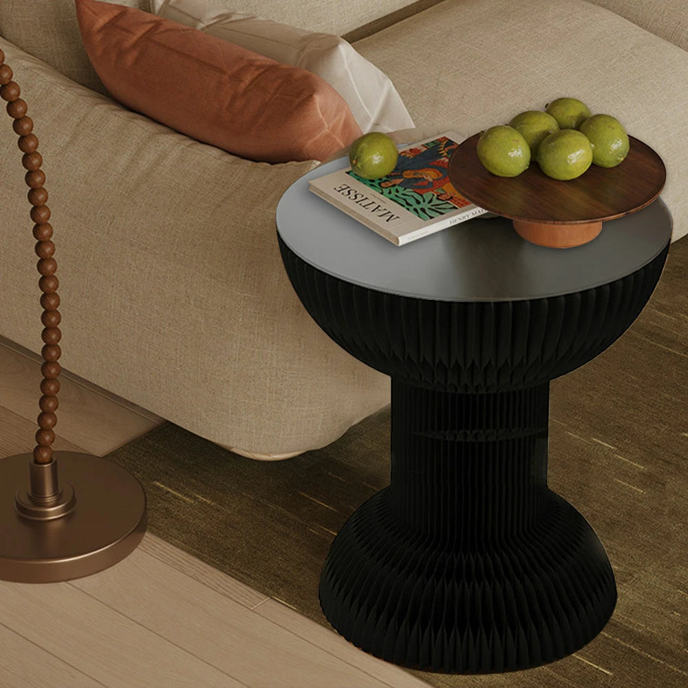 LIVARA 50/70/95cm Paper Folding Round Table Tea Table - Black