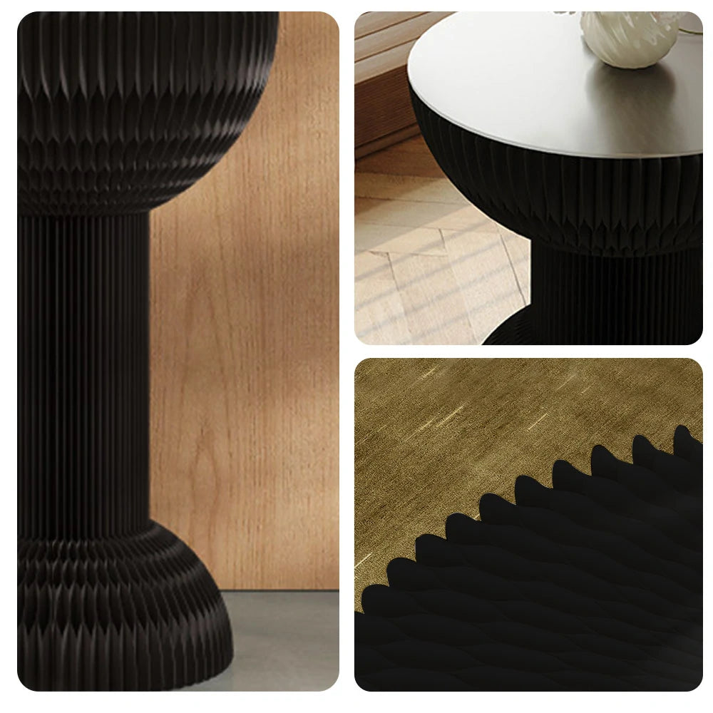 LIVARA 50/70/95cm Paper Folding Round Table Tea Table - Black