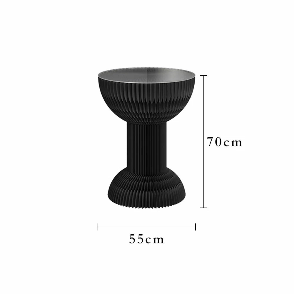 LIVARA 50/70/95cm Paper Folding Round Table Tea Table - Black