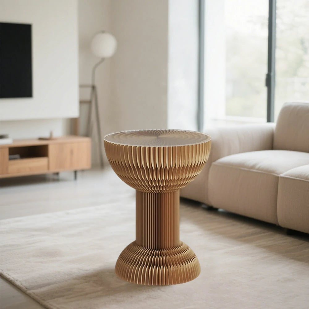 LIVARA 50/70/95cm Paper Folding Round Table Tea Table - Brown