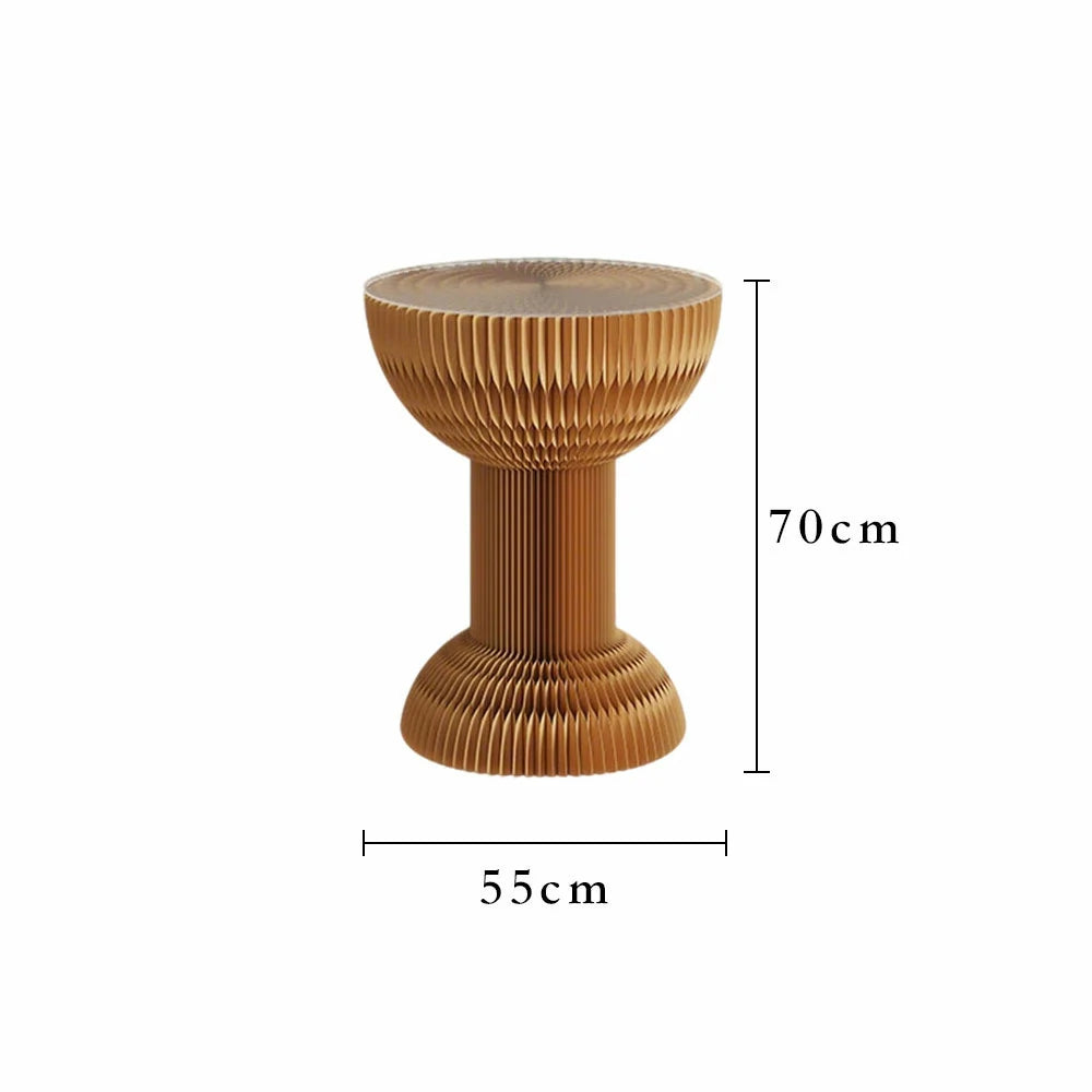LIVARA 50/70/95cm Paper Folding Round Table Tea Table - Brown