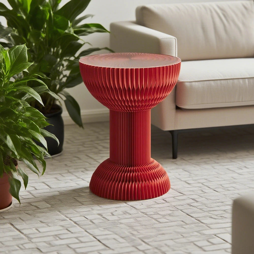 LIVARA 50/70/95cm Paper Folding Round Table Tea Table - Red