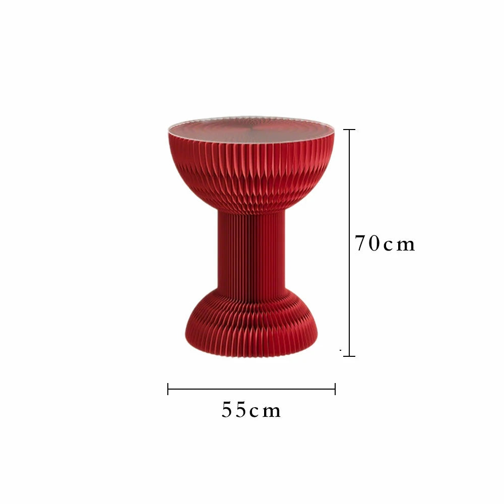 LIVARA 50/70/95cm Paper Folding Round Table Tea Table - Red