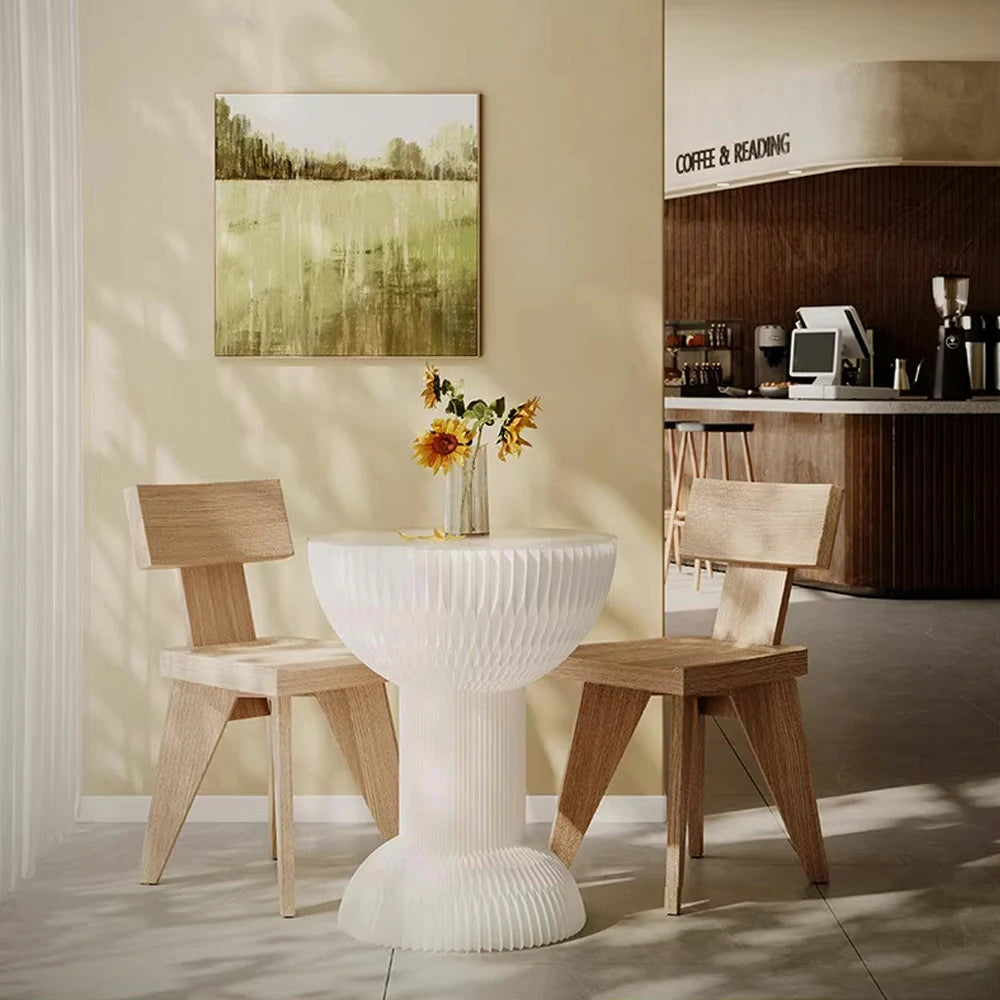 LIVARA 50/70/95cm Paper Folding Round Table Tea Table - White