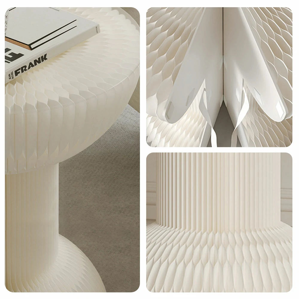 LIVARA 50/70/95cm Paper Folding Round Table Tea Table - White