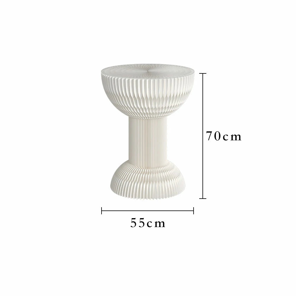 LIVARA 50/70/95cm Paper Folding Round Table Tea Table - White