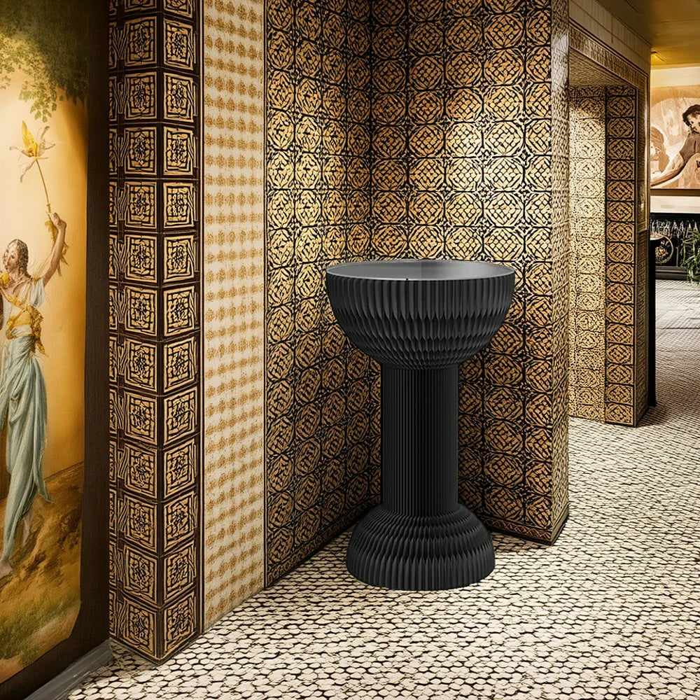 LIVARA 50/70/95cm Paper Folding Round Table Tea Table - Black