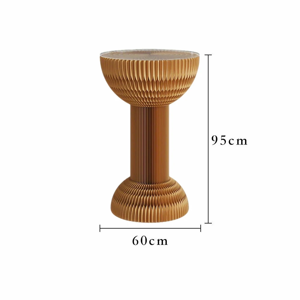 LIVARA 50/70/95cm Paper Folding Round Table Tea Table - Brown
