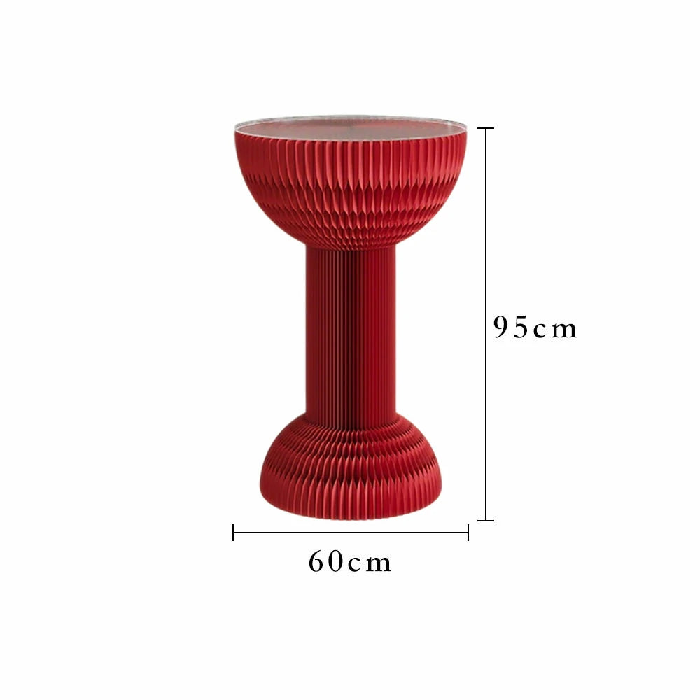 LIVARA 50/70/95cm Paper Folding Round Table Tea Table - Red