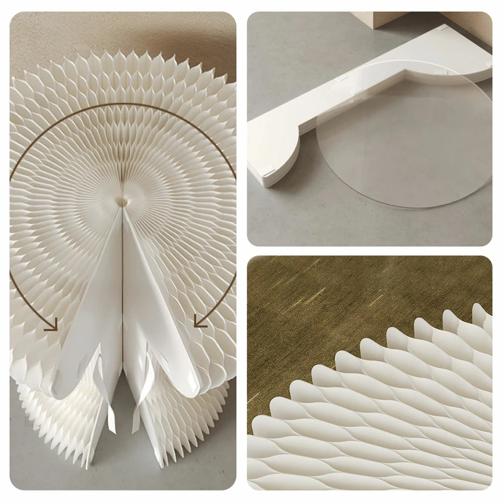 LIVARA 50/70/95cm Paper Folding Round Table Tea Table - White