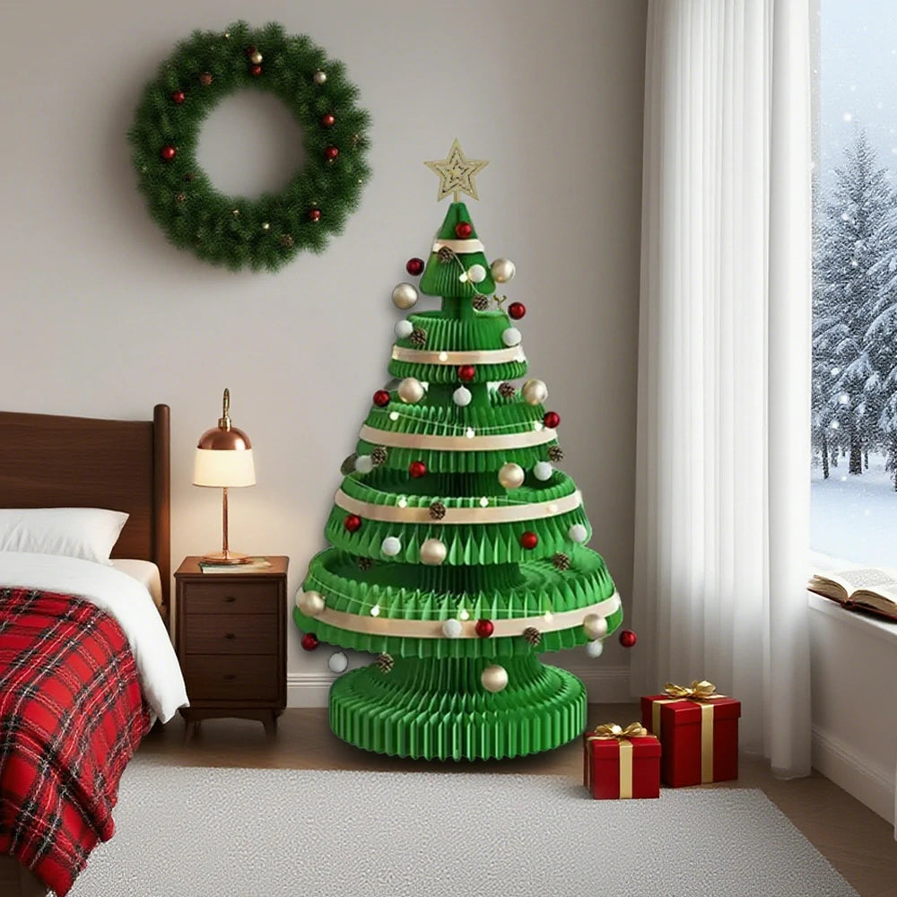 LIVARA Foldable Christmas Tree Decor 53/75/100cm Holiday Decoration for Home, Party & Retail Display - Green