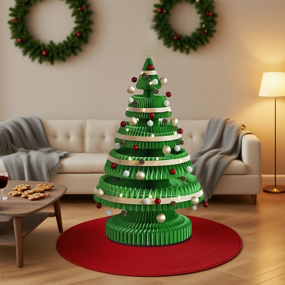 LIVARA Foldable Christmas Tree Decor 53/75/100cm Holiday Decoration for Home, Party & Retail Display - Green