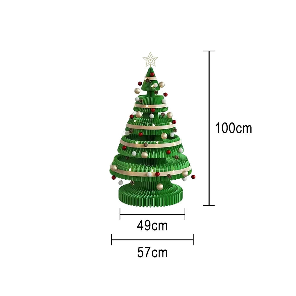 LIVARA Foldable Christmas Tree Decor 53/75/100cm Holiday Decoration for Home, Party & Retail Display - Green