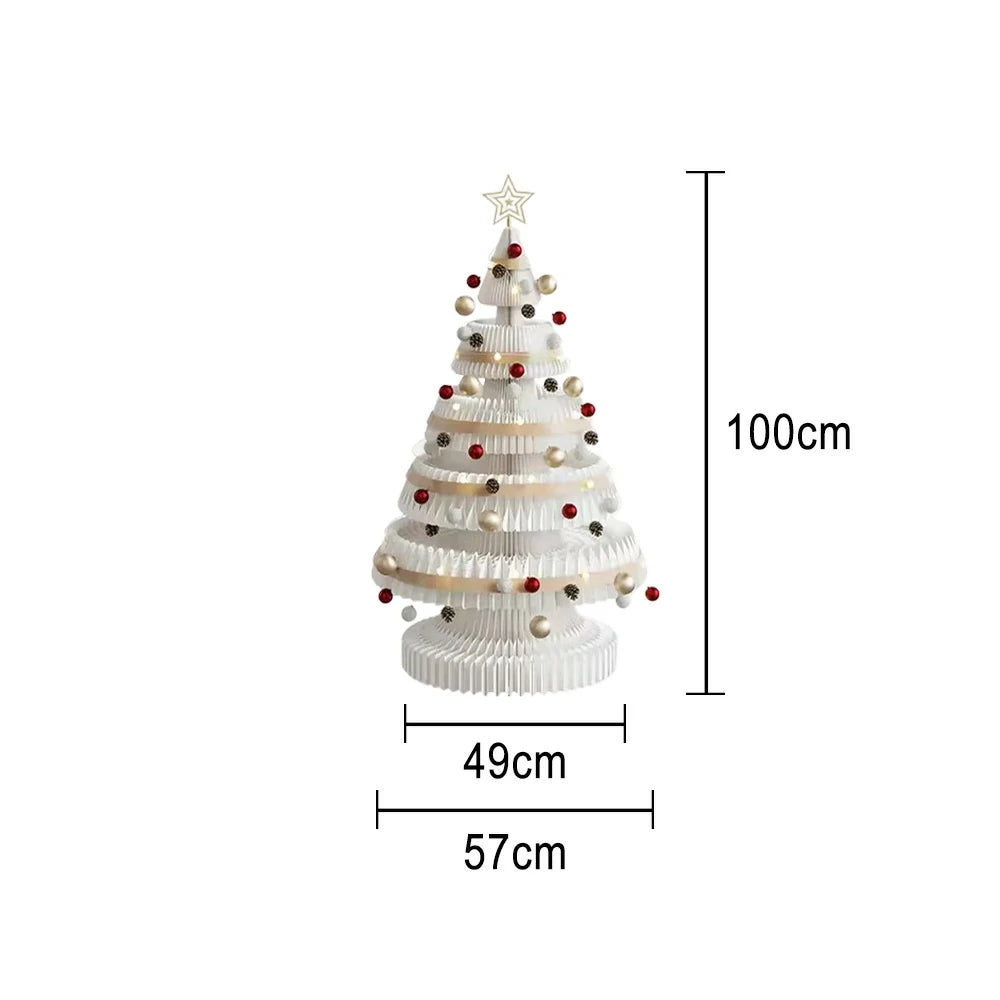 LIVARA Foldable Christmas Tree Decor 53/75/100cm Holiday Decoration for Home, Party & Retail Display - White
