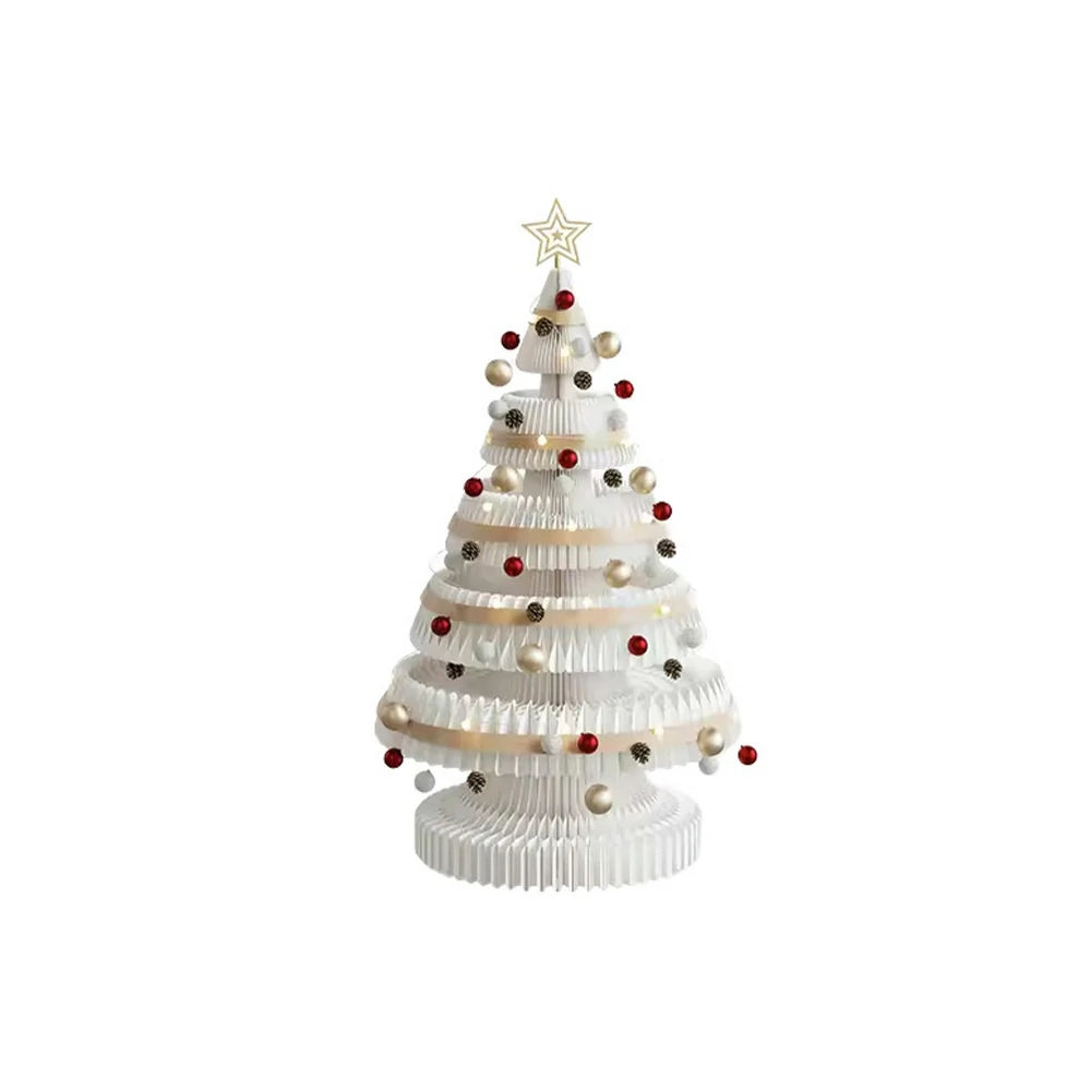 LIVARA Foldable Christmas Tree Decor 53/75/100cm Holiday Decoration for Home, Party & Retail Display - White