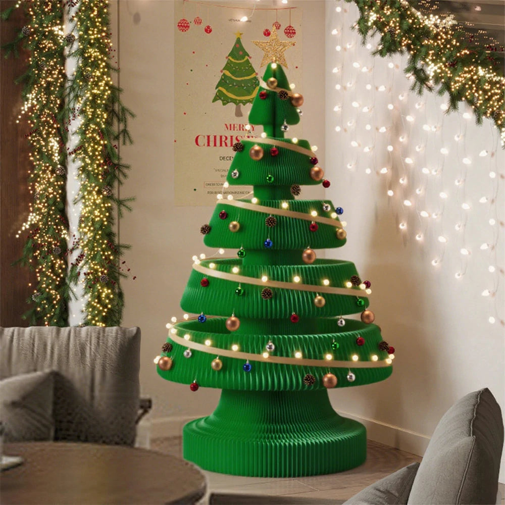 LIVARA Foldable Christmas Tree Decor 147/240cm Holiday Decoration for Home, Party & Retail Display - Green