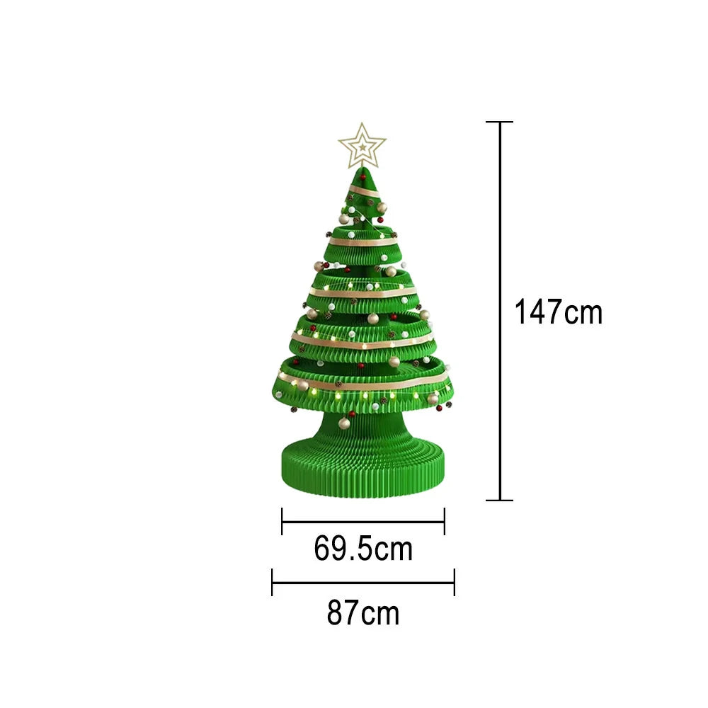 LIVARA Foldable Christmas Tree Decor 147/240cm Holiday Decoration for Home, Party & Retail Display - Green