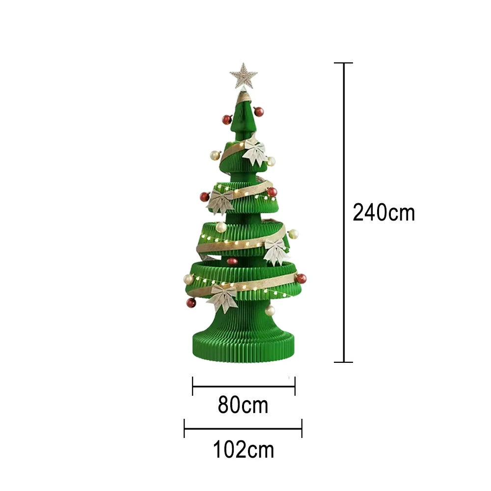 LIVARA Foldable Christmas Tree Decor 147/240cm Holiday Decoration for Home, Party & Retail Display - Green
