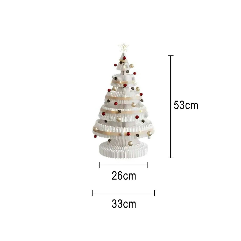 LIVARA Foldable Christmas Tree Decor 53/75/100cm Holiday Decoration for Home, Party & Retail Display - White