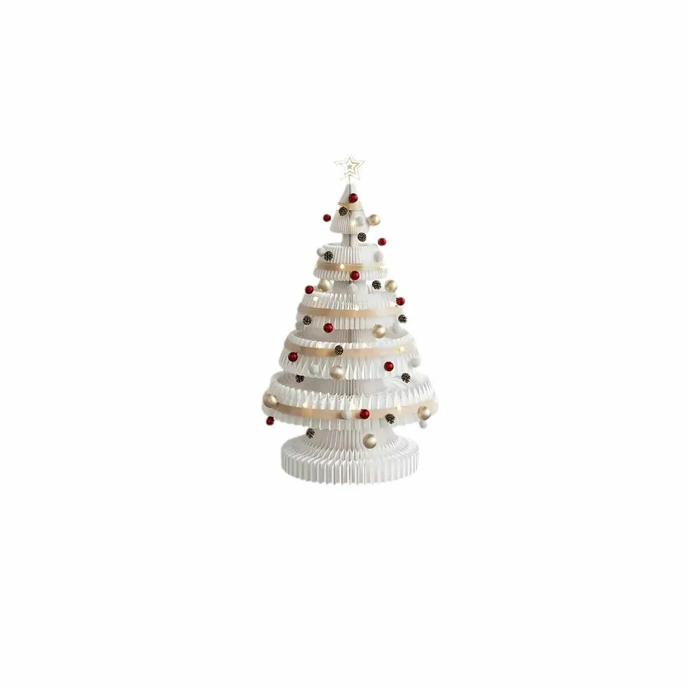 LIVARA Foldable Christmas Tree Decor 53/75/100cm Holiday Decoration for Home, Party & Retail Display - White