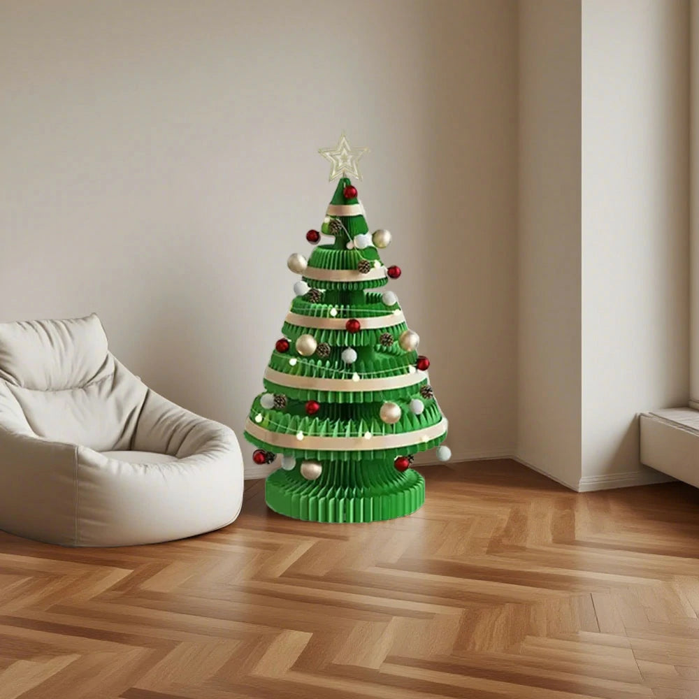 LIVARA Foldable Christmas Tree Decor 53/75/100cm Holiday Decoration for Home, Party & Retail Display - Green