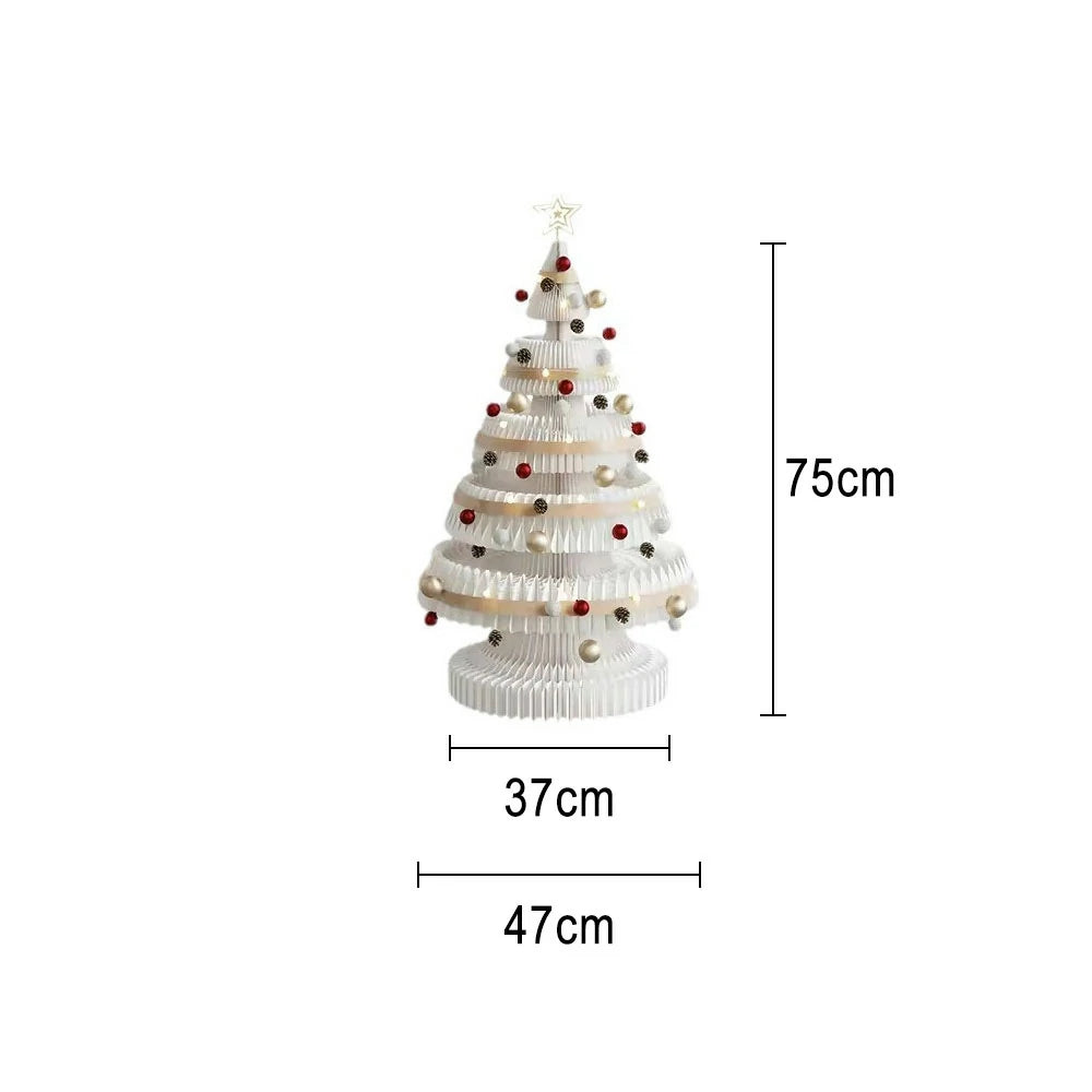 LIVARA Foldable Christmas Tree Decor 53/75/100cm Holiday Decoration for Home, Party & Retail Display - White