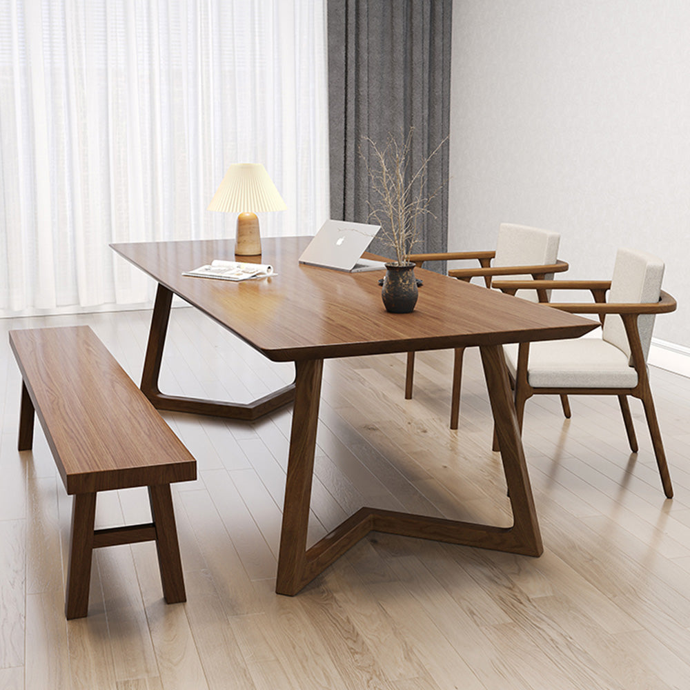 LIVARA 140/160/200CM Dining Table Pine Wood - Light Walnut