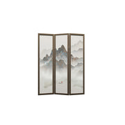 LIVARA 3-Panel Folding Landscape Painting Room Divider Solid Wood
