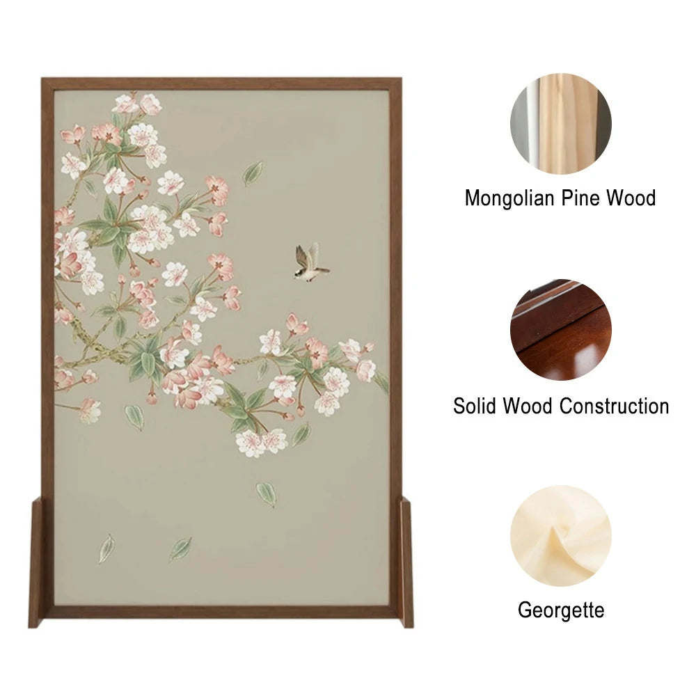 LIVARA Solid Wood Room Divider, Ash Wood & Mongolian Pine Wood, Durable and Elegant Design for Home Interior Decoration