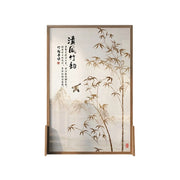 LIVARA Bamboo Patterned Screen Partitions Made Of Solid Wood White Wax Wood And Mongolian Pine With An Eastern Style Home Decoration