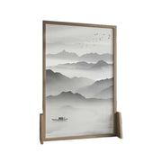 LIVARA landscape Pattern Screen Made Of Solid Wood White Wax Wood And Mongolian Pine With An Eastern Style Home Decoration