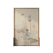 LIVARA Wash lotus leaf Pattern Screen Made Of Solid Wood White Wax Wood And Mongolian Pine With An Eastern Style Home Decoration