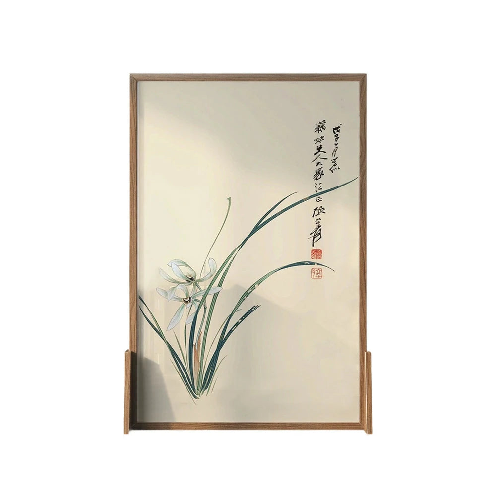 LIVARA flower leaf Pattern Screen Made Of Solid Wood White Wax Wood And Mongolian Pine With An Eastern Style Home Decoration