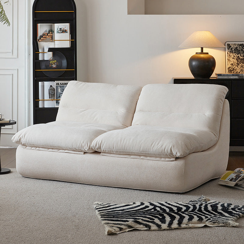 LIVARA B003 80/155CM Length Yellow&White Minimalist Style Dual-Layer High-Resilience Foam Compressed Sofa