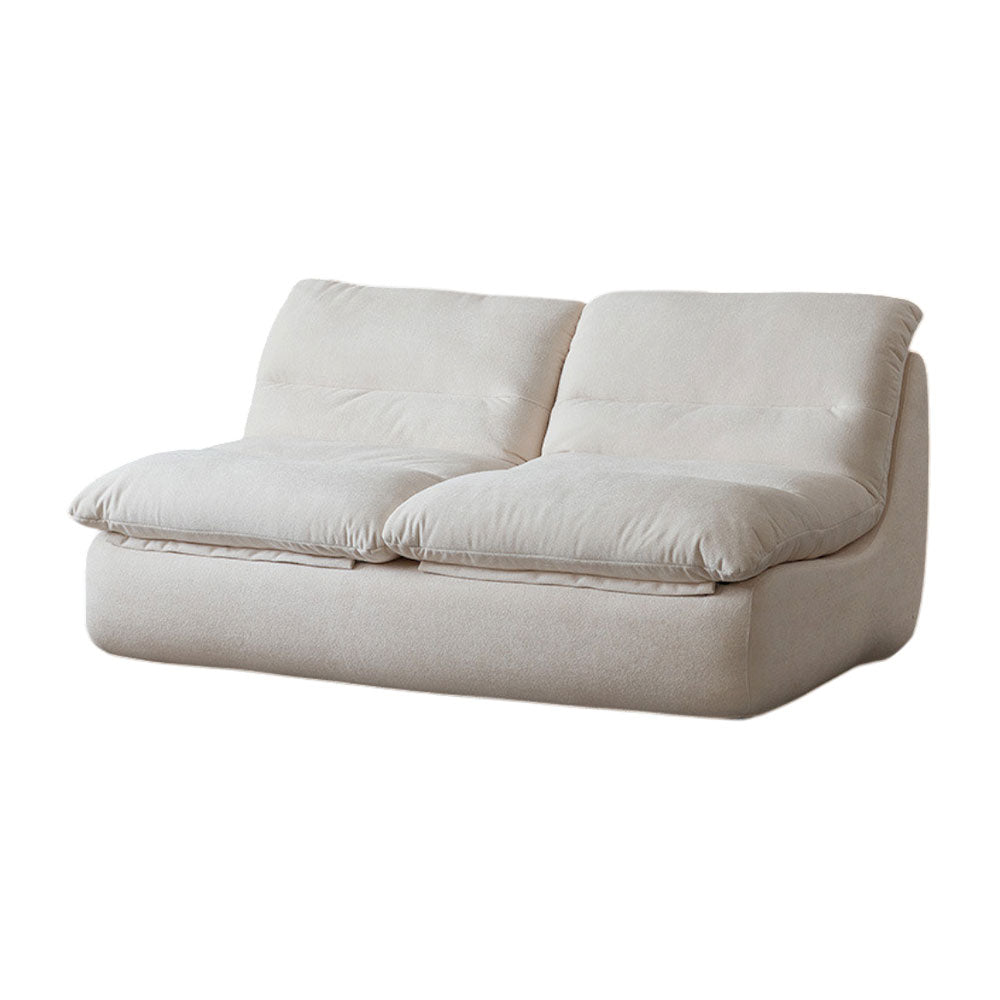 LIVARA B003 80/155CM Length Yellow&White Minimalist Style Dual-Layer High-Resilience Foam Compressed Sofa