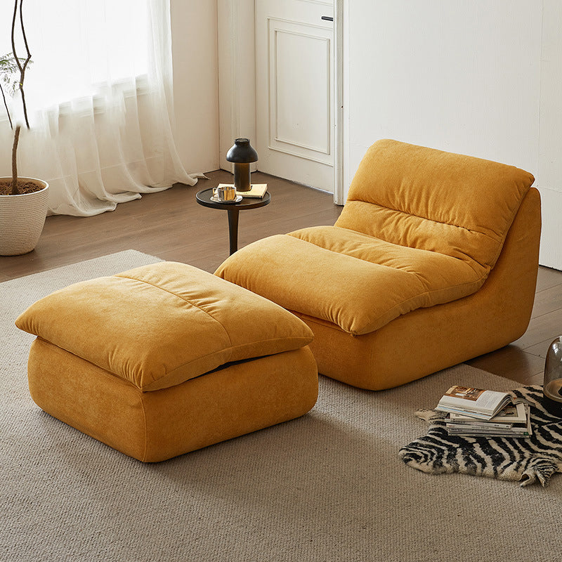 LIVARA B003 80/155CM Length Yellow&White Minimalist Style Dual-Layer High-Resilience Foam Compressed Sofa