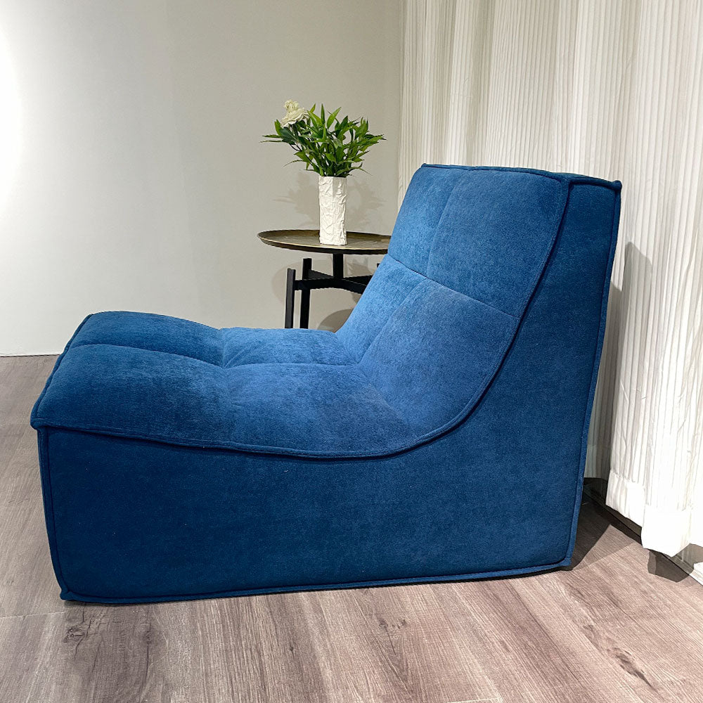 LIVARA B004 90CM Length Blue Dual-Layer High-Resilience Foam Compressed Sofa