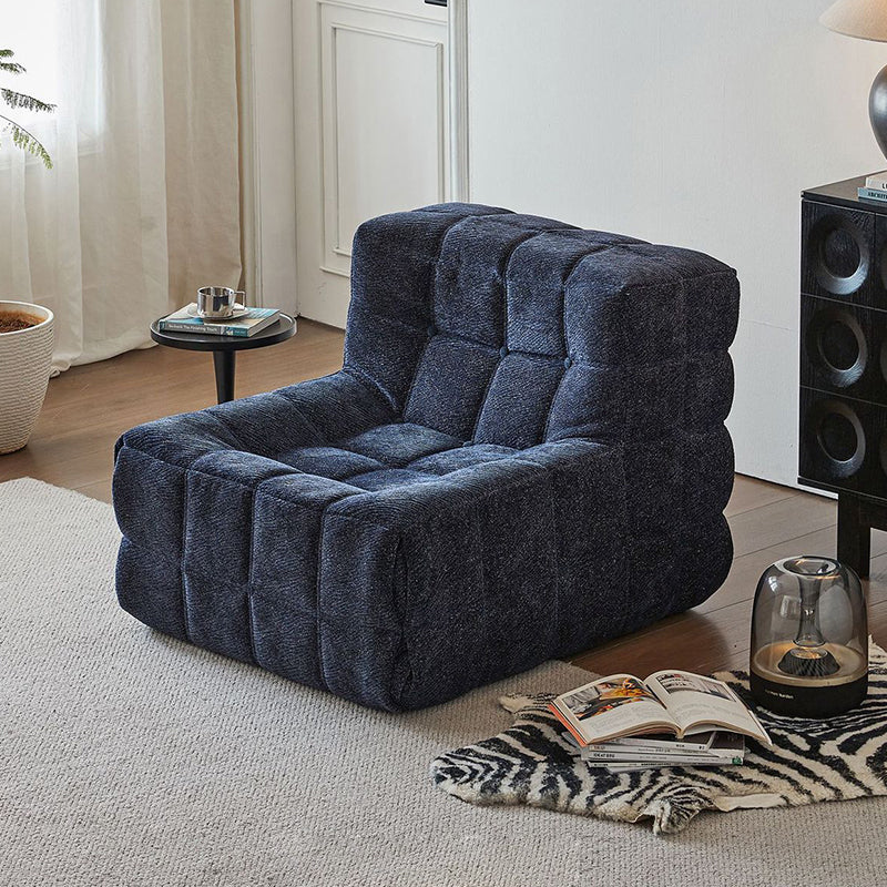 LIVARA B006 80/160CM Length Blue&Yellow Minimalist Style Dual-Layer High-Resilience Foam Compressed Sofa