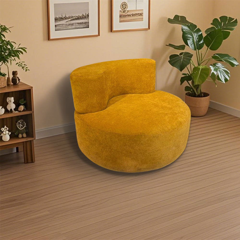 LIVARA B009 80/100CM Length Yellow Minimalist Style Dual-Layer High-Resilience Foam Compressed Sofa