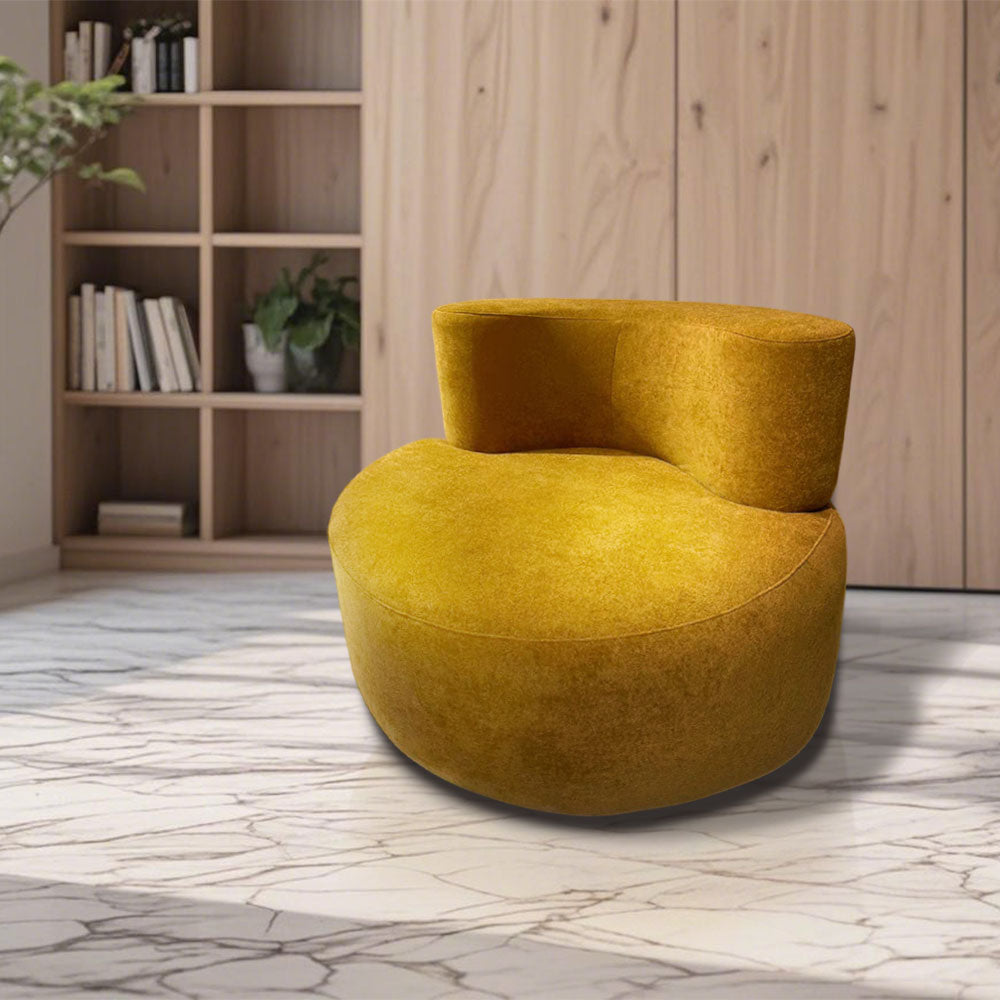 LIVARA B009 80/100CM Length Yellow Minimalist Style Dual-Layer High-Resilience Foam Compressed Sofa