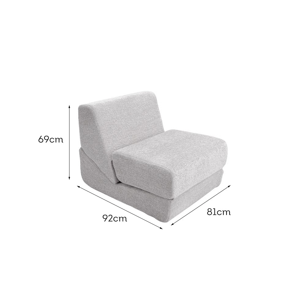 LIVARA B014 81cm Length Compressed Sofa/Chaise Lounge Velvet Fabric