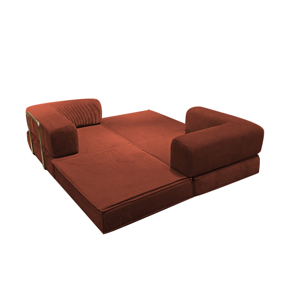 LIVARA B101 180/200/300cm Length Compressed Sofa Bed Corduroy Fabric Stainless Steel Frame