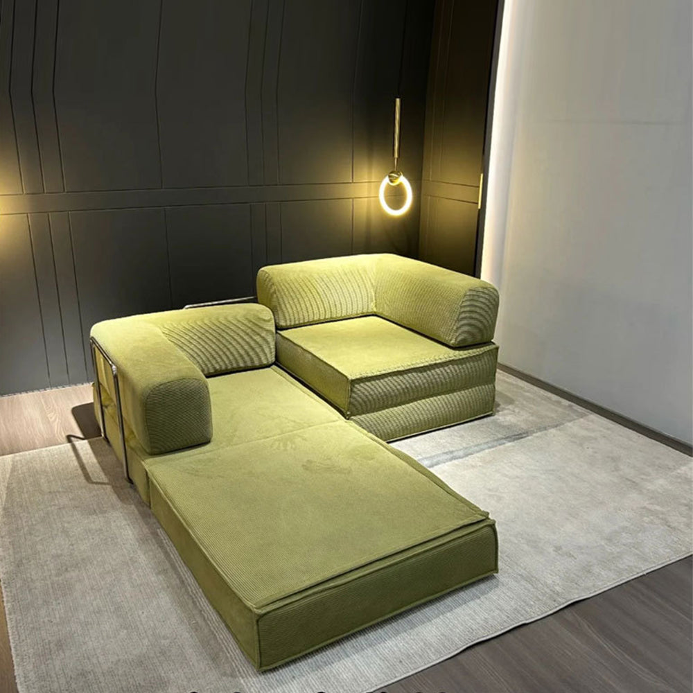 LIVARA B101 180/200/300cm Length Compressed Sofa Bed Corduroy Fabric Stainless Steel Frame