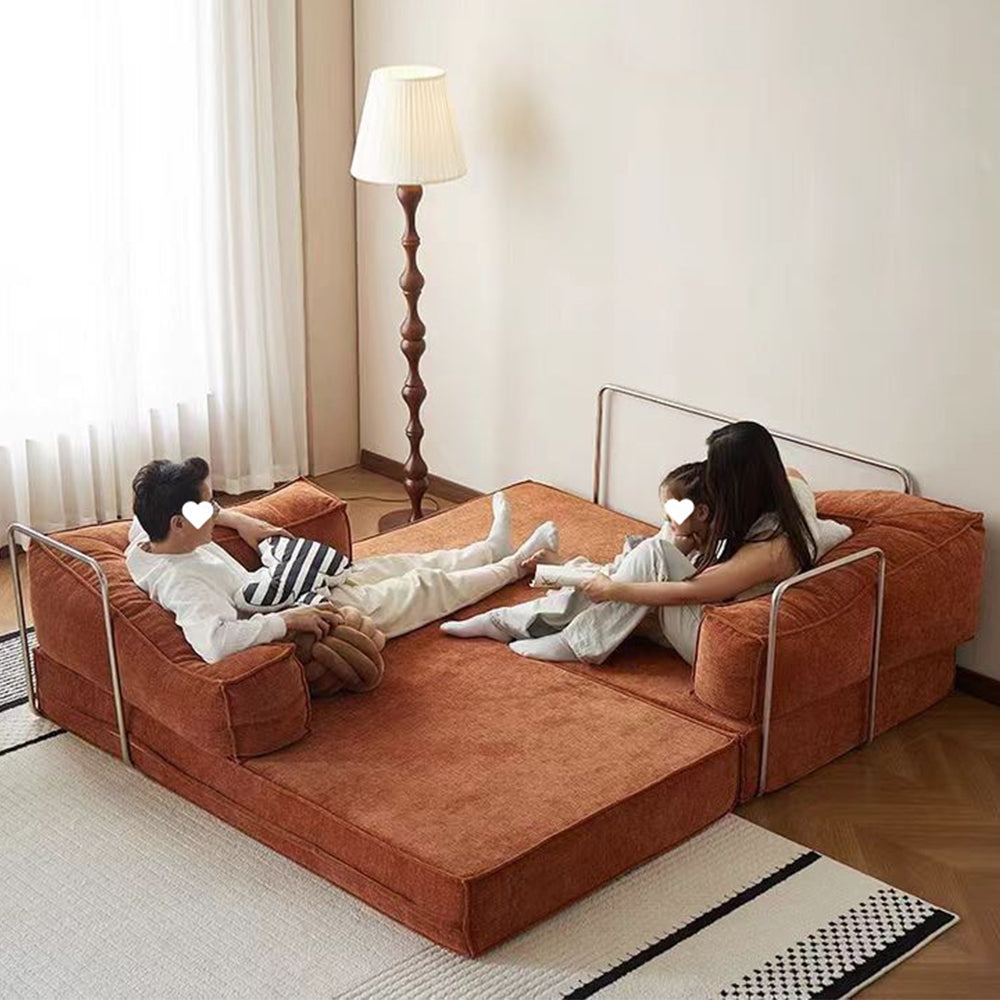 LIVARA B102 150cm Length Compressed Sofa Bed Corduroy Fabric Stainless Steel Frame