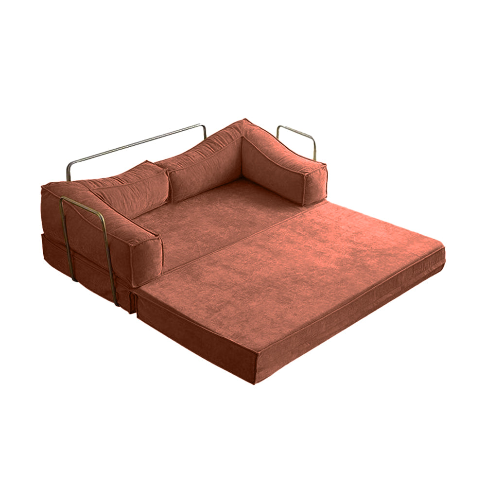 LIVARA B102 150cm Length Compressed Sofa Bed Corduroy Fabric Stainless Steel Frame