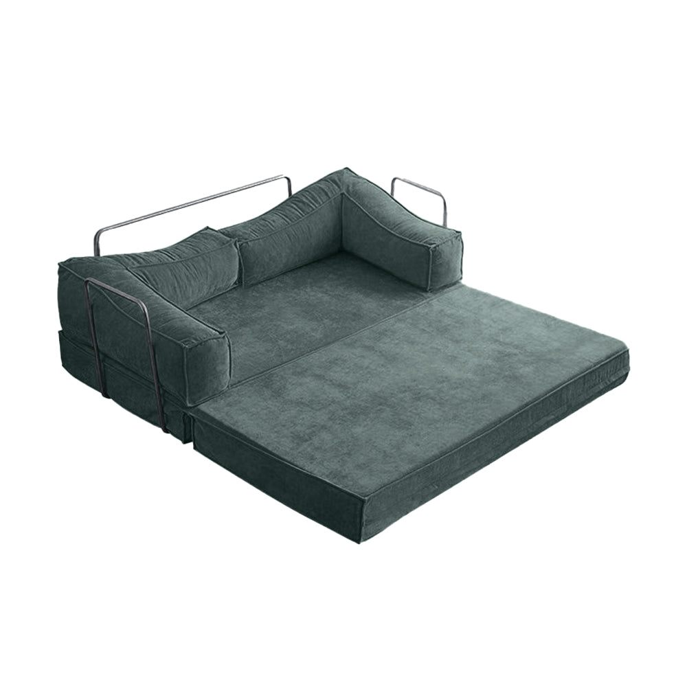 LIVARA B102 150cm Length Compressed Sofa Bed Corduroy Fabric Stainless Steel Frame