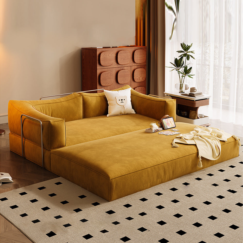 LIVARA B102 150cm Length Compressed Sofa Bed Corduroy Fabric Stainless Steel Frame