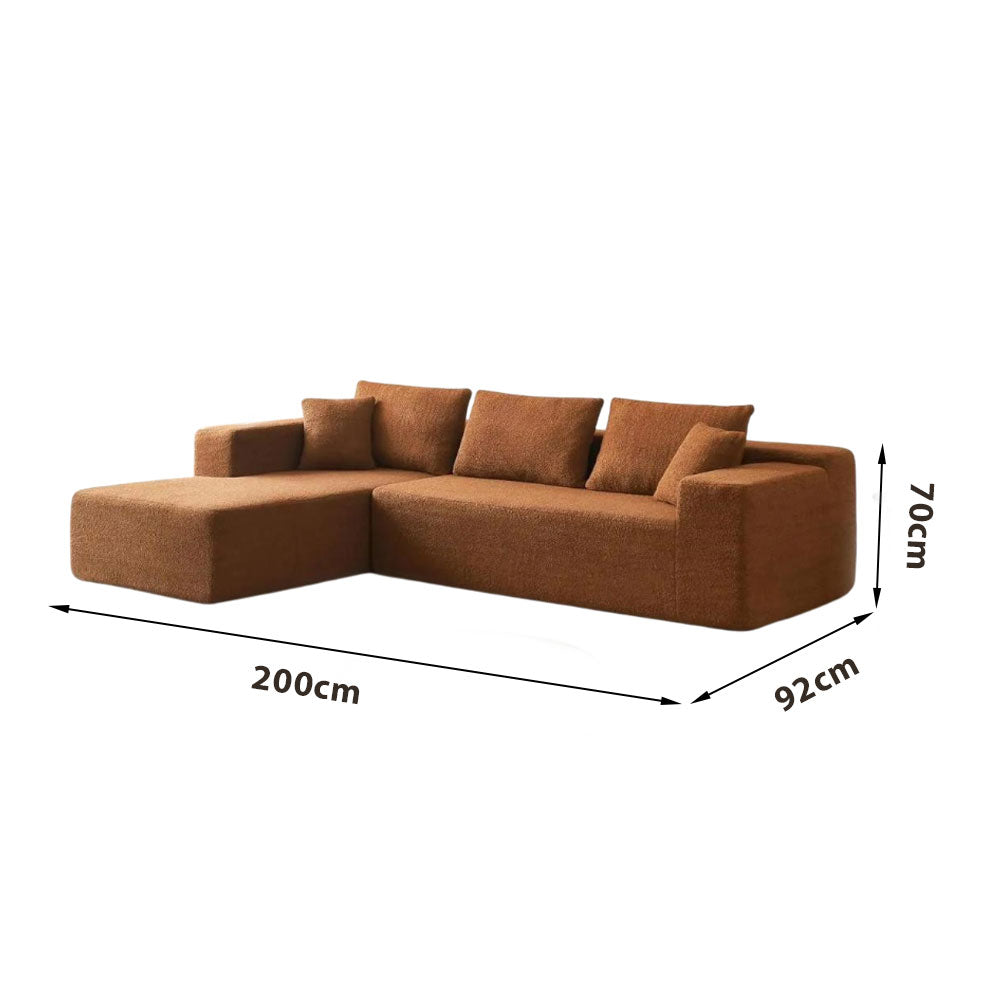 LIVARA B202 200CM Length White&Caramel Dual-Layer High-Resilience Foam Compressed Sofa